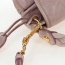Miu Miu Matelasse Hand Bag Leather 2way Beige Gold Auth 205358V-8
