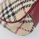 BURBERRY Nova Check Blue Label Hand Bag Canvas Beige Silver Auth 205362V-16