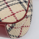 BURBERRY Nova Check Blue Label Hand Bag Canvas Beige Silver Auth 205362V-17
