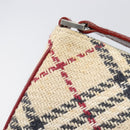 BURBERRY Nova Check Blue Label Hand Bag Canvas Beige Silver Auth 205362V-9