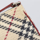 BURBERRY Nova Check Blue Label Hand Bag Canvas Beige Silver Auth 205362V-19