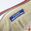 BURBERRY Nova Check Blue Label Hand Bag Canvas Beige Silver Auth 205362V-11