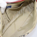BURBERRY Nova Check Blue Label Hand Bag Canvas Beige Silver Auth 205362V-12