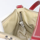 BURBERRY Nova Check Blue Label Hand Bag Canvas Beige Silver Auth 205362V-21