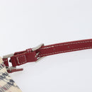 BURBERRY Nova Check Blue Label Hand Bag Canvas Beige Silver Auth 205362V-8