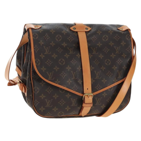 LOUIS VUITTON Monogram Saumur 35 Shoulder Bag M42254 LV Auth 205365V