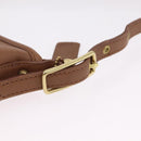 Coach Hand Bag Leather Brown Gold Auth 205368A-11