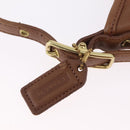 Coach Hand Bag Leather Brown Gold Auth 205368A-17