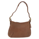 Coach Hand Bag Leather Brown Gold Auth 205368A-1