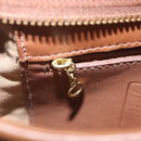 Coach Hand Bag Leather Brown Gold Auth 205368A-23