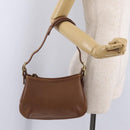 Coach Hand Bag Leather Brown Gold Auth 205368A-25