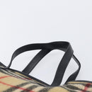 BURBERRY Nova Check Blue Label Tote Bag Wool Beige Silver Auth 205370V-8