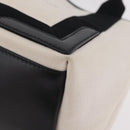 Balenciaga Navy Cabas Hand Bag Canvas White Silver 339933 Auth 205373V-14