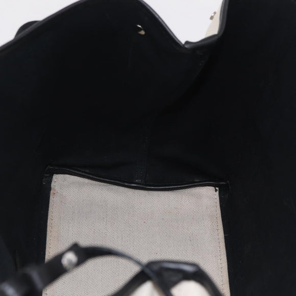 Balenciaga Navy Cabas Hand Bag Canvas White Silver 339933 Auth 205373V