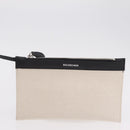 Balenciaga Navy Cabas Hand Bag Canvas White Silver 339933 Auth 205373V-23