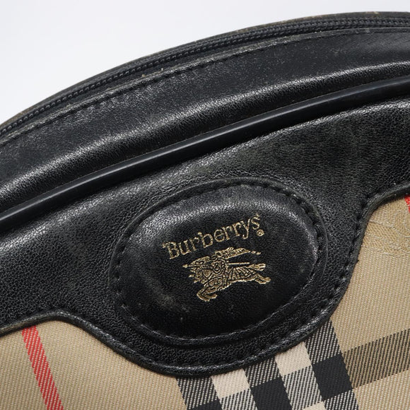 Burberrys Nova Check Shoulder Bag Canvas Beige Gold Auth 205374