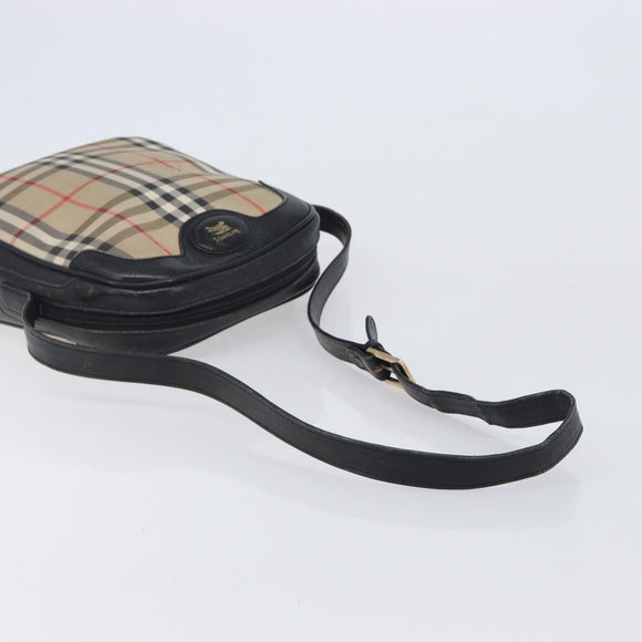 Burberrys Nova Check Shoulder Bag Canvas Beige Gold Auth 205374