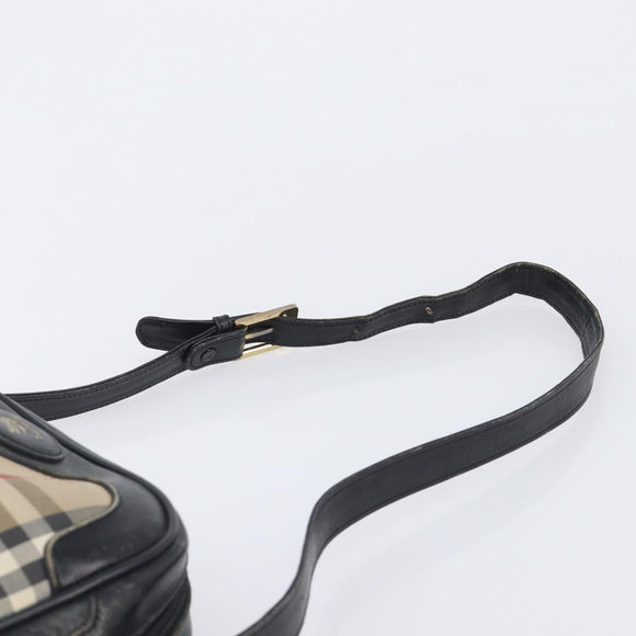 Burberrys Nova Check Shoulder Bag Canvas Beige Gold Auth 205374
