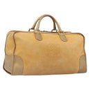 LOEWE Boston Bag Leather Beige Gold Auth 205378-1