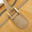 LOEWE Boston Bag Leather Beige Gold Auth 205378-16