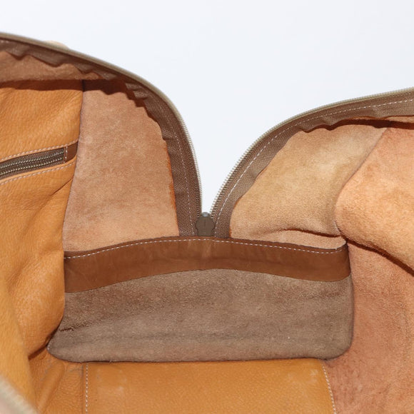 LOEWE Boston Bag Leather Beige Gold Auth 205378