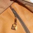 LOEWE Boston Bag Leather Beige Gold Auth 205378-28