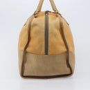 LOEWE Boston Bag Leather Beige Gold Auth 205378-4
