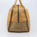 LOEWE Boston Bag Leather Beige Gold Auth 205378-5