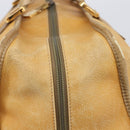 LOEWE Boston Bag Leather Beige Gold Auth 205378-6