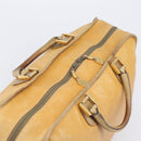 LOEWE Boston Bag Leather Beige Gold Auth 205378-7