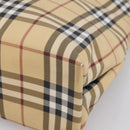 BURBERRY Nova Check Tote Bag PVC Beige Silver Auth 205379-10