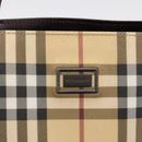 BURBERRY Nova Check Tote Bag PVC Beige Silver Auth 205379-14