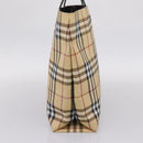 BURBERRY Nova Check Tote Bag PVC Beige Silver Auth 205379-4
