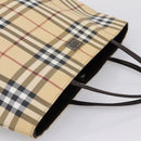 BURBERRY Nova Check Tote Bag PVC Beige Silver Auth 205379-6