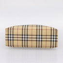 BURBERRY Nova Check Tote Bag PVC Beige Silver Auth 205379-9