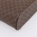 CELINE Macadam Canvas Vanity Cosmetic Pouch PVC Leather Brown Gold Auth 205380A-14