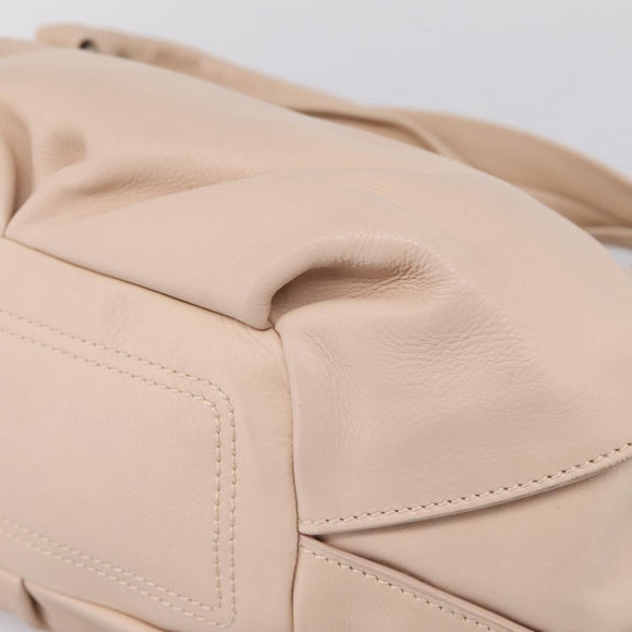 CELINE Bitter Sweet Hand Bag Leather Ivory Auth 205386