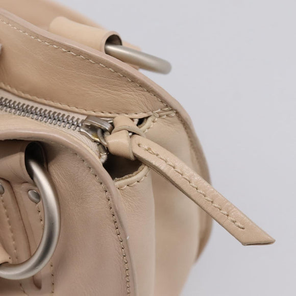 CELINE Bitter Sweet Hand Bag Leather Ivory Auth 205386