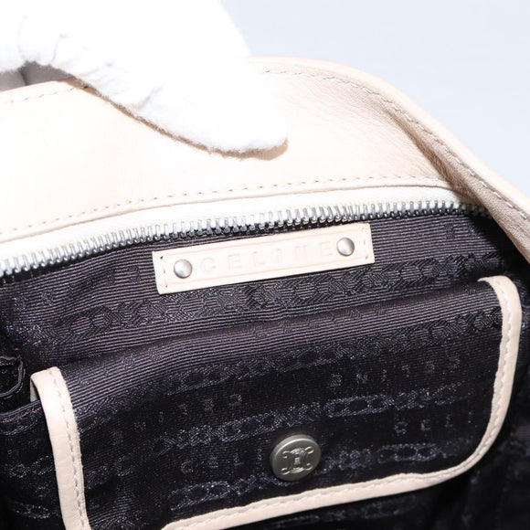 CELINE Bitter Sweet Hand Bag Leather Ivory Auth 205386