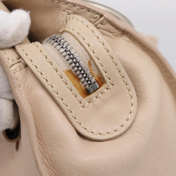 CELINE Bitter Sweet Hand Bag Leather Ivory Auth 205386