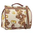 LOEWE Shoulder Bag Canvas 2way Brown White gold Auth 205388A-1
