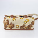 LOEWE Shoulder Bag Canvas 2way Brown White gold Auth 205388A-11