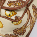 LOEWE Shoulder Bag Canvas 2way Brown White gold Auth 205388A-12