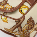LOEWE Shoulder Bag Canvas 2way Brown White gold Auth 205388A-13