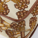 LOEWE Shoulder Bag Canvas 2way Brown White gold Auth 205388A-14