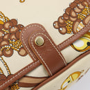 LOEWE Shoulder Bag Canvas 2way Brown White gold Auth 205388A-17
