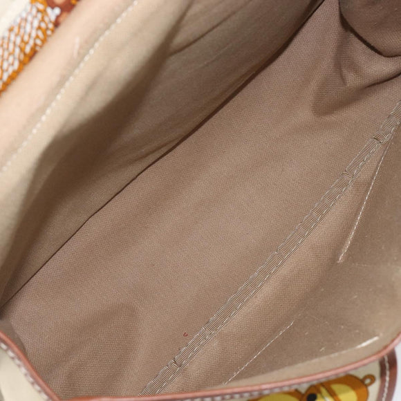 LOEWE Shoulder Bag Canvas 2way Brown White gold Auth 205388A