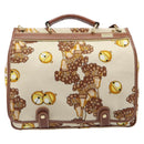 LOEWE Shoulder Bag Canvas 2way Brown White gold Auth 205388A-2