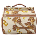 LOEWE Shoulder Bag Canvas 2way Brown White gold Auth 205388A-3