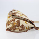 LOEWE Shoulder Bag Canvas 2way Brown White gold Auth 205388A-4